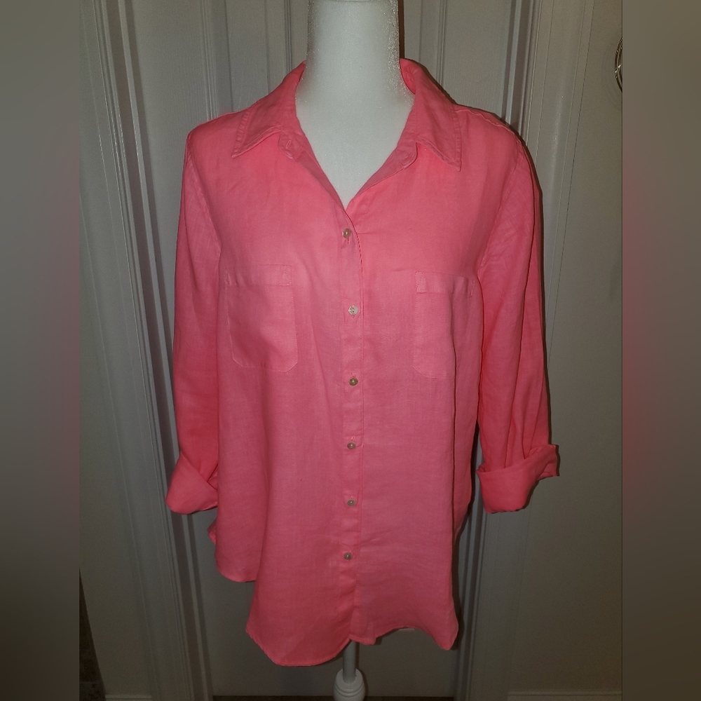 Lilly Pulitzer linen button down top